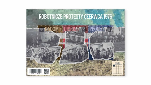 Protesty robotnicze - blok znaczków 