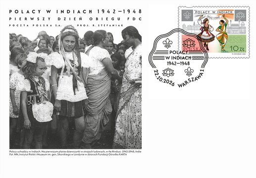 Koperta FDC - Polacy w Indiach 1942-48 
