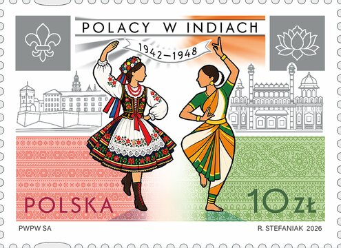 Znaczek - Polacy w Indiach 1942-48 