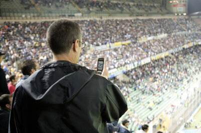 kibic na stadionie