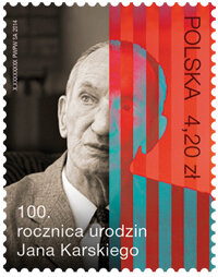  znaczek z okazji 100 rocznicy urodzin Jana Karskiego.jpg 