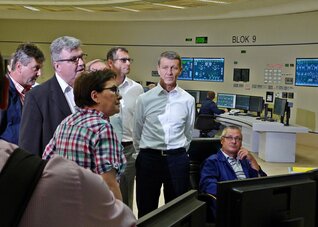 Prime Minister Ewa Kopacz and Minister Andrzej Czerwiński in Kozienice