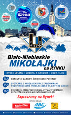 Plakat "Biało-Niebieskie Mikołajki" w Lesznie