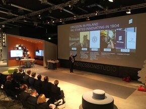 Martin Mellor, Country Manager, Ericsson Polska w trakcie prezentacji dotyczącej działalności Ericsson w Polsce