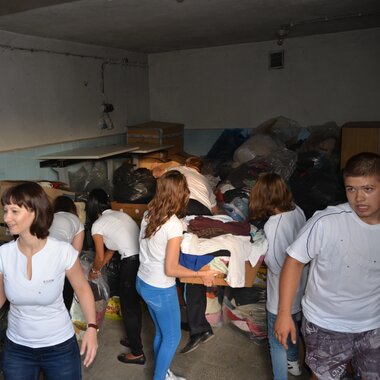 The collection of clothes for children from the orphanage in Jaszkotla