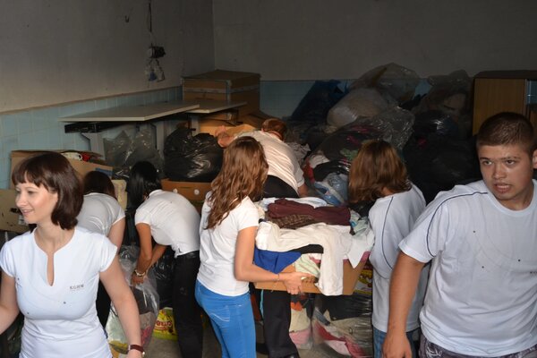 The collection of clothes for children from the orphanage in Jaszkotla