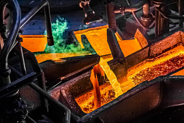 Legnica Copper Smelter and rafinery - anode rotary-casting-refining furnace