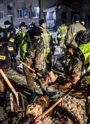 Płock - wspieramy służby w walce z podtopieniami (09.02.2021)