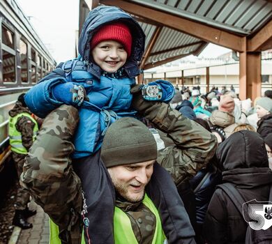 Podlascy terytorialsi w punkcie recepcyjnym Dworzec PKP Przemyśl