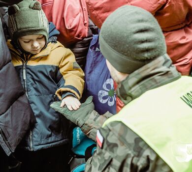 Podlascy terytorialsi w punkcie recepcyjnym Dworzec PKP Przemyśl