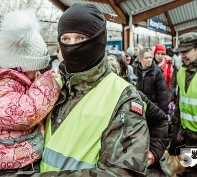 Podlascy terytorialsi w punkcie recepcyjnym Dworzec PKP Przemyśl