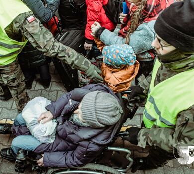 Podlascy terytorialsi w punkcie recepcyjnym Dworzec PKP Przemyśl