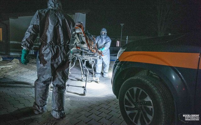Ewakuacja Domu Pomocy Społecznej w Drzewicy, 9 Łódzka Brygada OT 16.04.2020