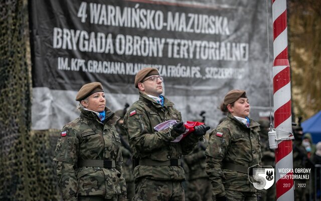 Przysięga żołnierzy 4 Warmińsko-Mazurskiej Brygady Obrony Terytorialnej