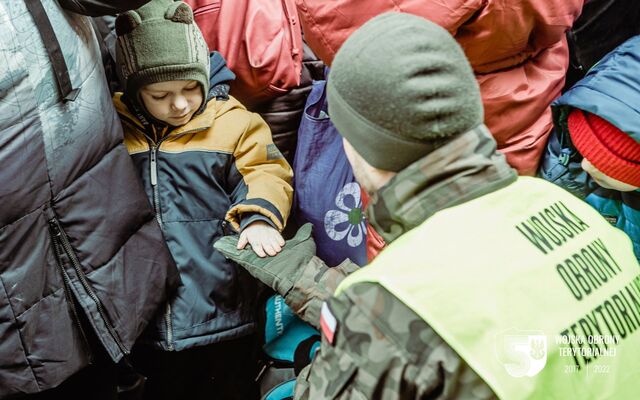 Podlascy terytorialsi w punkcie recepcyjnym Dworzec PKP Przemyśl
