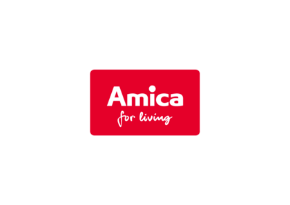 Amica logotyp claim-marki