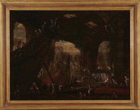 Kolekcja Zamku Królewskiego w Warszawie wzbogaciła się w 2023 roku o dwa wysokiej klasy dzieła malarskie autorstwa Agostina Tassiego – jednego z najważniejszych przedstawicieli późnego manieryzmu w centralnej Italli, kontynuatora stylu wypracowanego przez Caravaggia. Oba nabyte płótna: Stocznia i Zdobycie Troi powstały ok. 1639 i stanowią reprezentatywne przykłady stylu malarskiego Tassiego, jasno wskazując jego zainteresowania i inspiracje artystyczne.

Obraz Stocznia przedstawia wnętrze wielkiej konstrukcji arkadowej, stanowiącej fragment kompleksu zwanego Arsenałem w Wenecji – miejsca konstruowania okrętów wojennych i statków handlowych na potrzeby Republiki Weneckiej. Choć przedstawiona scena ma miejsce w dzień, tonacja obrazu jest zdecydowanie mroczna, a głównymi źródłami światła zdają się pochodnie i ogniska, dające niezwykłe, kontrastowe efekty światłocieniowe, tak znamienne dla stylu caravaggionistów.

Zakup był możliwy dzięki dofinansowaniu Fundacji PGE.


Więcej informacji o nowych nabytkach na stronie: https://www.zamek-krolewski.pl/nabytki-2023
