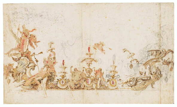 Tiepolo_Triumph of Poland parade boat design for Prince Frederick Christian Wettin_drawing