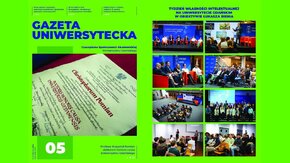 Najnowsze, majowe wydanie uczelnianego czasopisma - Gazety Uniwersyteckiej.