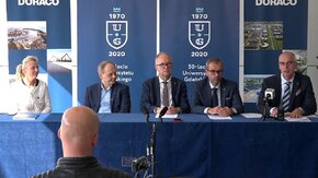 Konferencja prasowa poświęcona inauguracji roku akademickiego 2019/2020 na Uniwersytecie Gdańskim i jubileuszowi 50-lecia Uczelni, która odbyła się 26 września 2019.