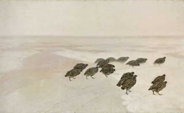 Józef Chełmoński, Kuropatwy, olej na płótnie, 1891, Muzeum Narodowe w Warszawie.jpg