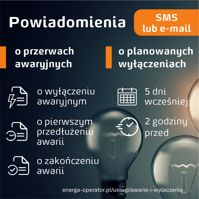 powiadomienie awarie planowe