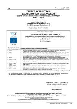 Pobierz Zakres akredytacji AB 927