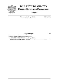 Pobierz Decyzja Prezesa URE oraz Taryfa dla ciepła obowiązująca od 01 08 26r 