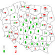 Lokalizacja i typy gniazd w 1995r.