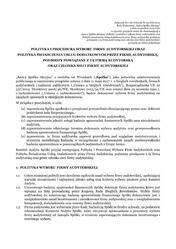 Polityka i procedura wyboru firmy audytorskiej Amica tj 20 12 2022