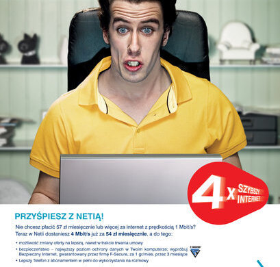Przyspiesz z Netią – cztery razy szybszy Internet LLU