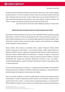 Oświadczenie Rady Nadzorczej w sprawie działalności Emitenta