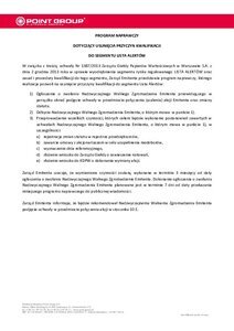 Zmiana programu naprawczego dotyczącego usunięcia przyczyn kwalifikacji do segmentu Lista Alertów