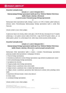 Treść uchwał powziętych w dniu 13 listopada 2014 roku przez Nadzwyczajne Walne Zgromadzenie Emitenta oraz informacja o odstąpieniu od rozpatrzenia planowanego punktu porządku obrad