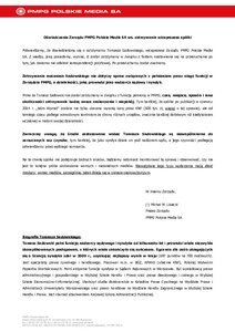 Oświadczenie Zarządu PMPG Polskie Media SA ws. zatrzymania wiceprezesa spółki