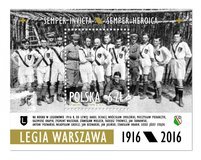 Poczta Polska ze znaczkiem pocztowym na stulecie Legii Warszawa