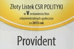 Provident po raz drugi ze Złotym Listkiem CSR POLITYKI