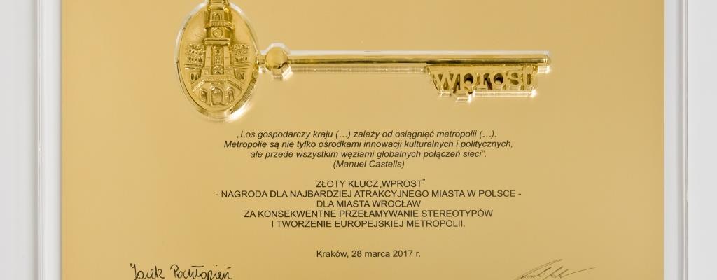 Złoty Klucz „Wprost” dla Wrocławia   