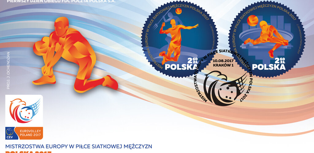 „Mistrzostwa Europy w Piłce Siatkowej Mężczyzn Polska 2017” na znaczkach Poczty Polskiej