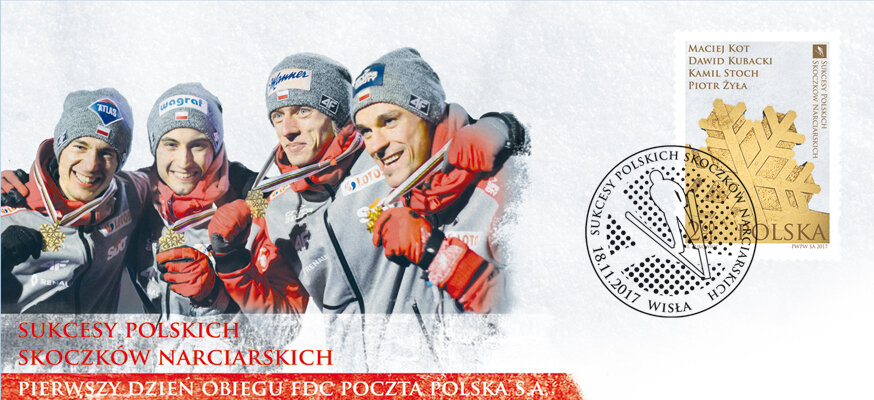 Poczta Polska: „Sukcesy polskich skoczków narciarskich” na znaczku pocztowym