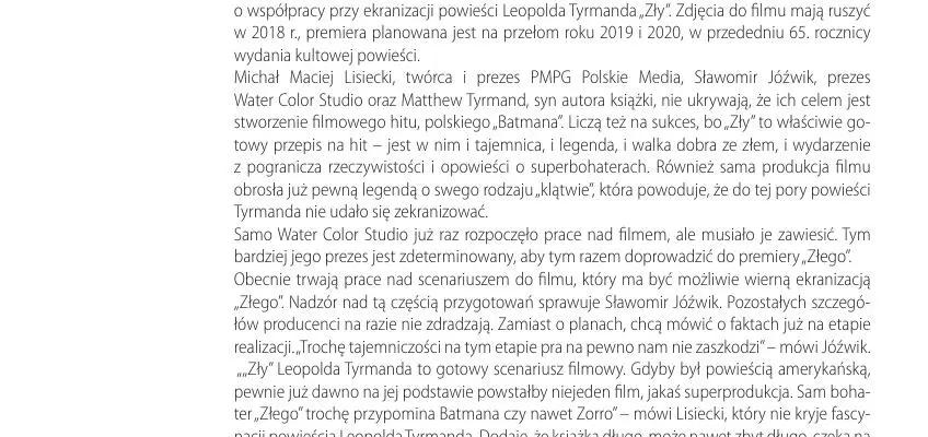 Powstanie polski „Batman”?  PMPG Polskie Media, Water Color Studio i Matthew Tyrmand zekranizują „Złego”
