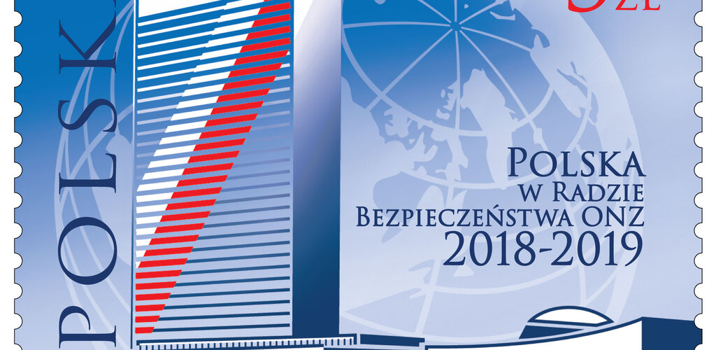 Poczta Polska uczciła okolicznościowym znaczkiem udział naszego państwa w pracach Rady  Bezpieczeństwa ONZ