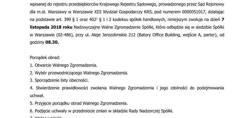 Ogłoszenie o zwołaniu Nadzwyczajnego Walnego Zgromadzenia Spółki PMPG Polskie Media Spółka Akcyjna na dzień 7 listopada 2018 roku