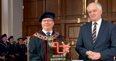 Inauguracja Centrów Badawczych Politechniki Gdańskiej z udziałem Anny Budzanowskiej, podsekretarz stanu w Ministerstwie Nauki i Szkolnictwa Wyższego i prof. Krzysztofa Wilde, rektora Politechniki Gdańskiej