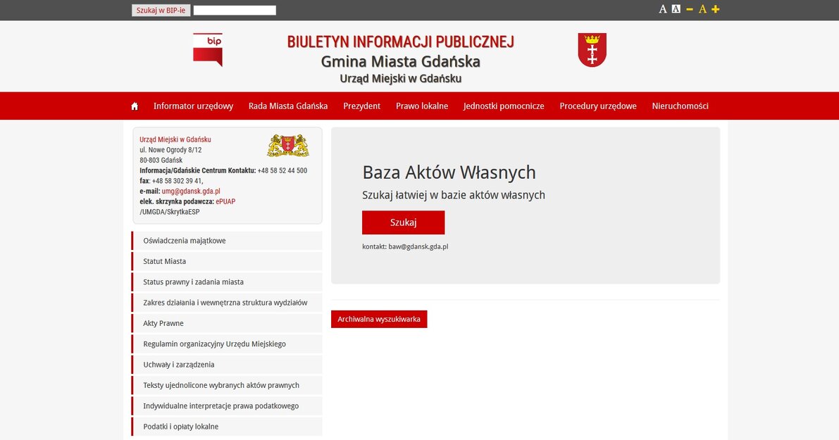 baza aktów własnych