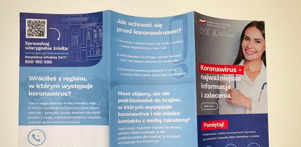 Poczta Polska dostarczy 15 mln ulotek dotyczących koronawirusa do wszystkich gospodarstw domowych w kraju