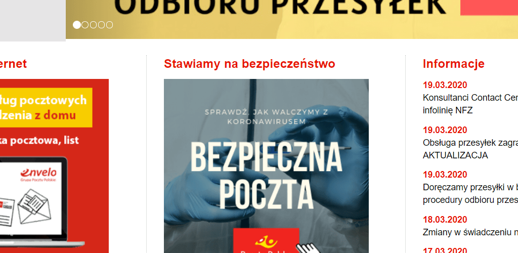 Usługi pocztowe uległy zmianie. Na stronie www.poczta-polska.pl pełna informacja