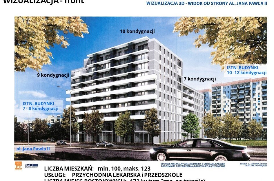 Na zdjęciu znajduje się wizualizacja budynku, wg. lex deweloper