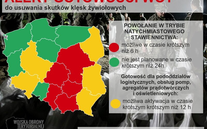 Podwyższenie alertu gotowości do działań kryzysowych WOT