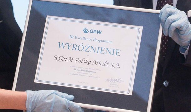 Warszawska Giełda nagrodziła KGHM za relacje inwestorskie 